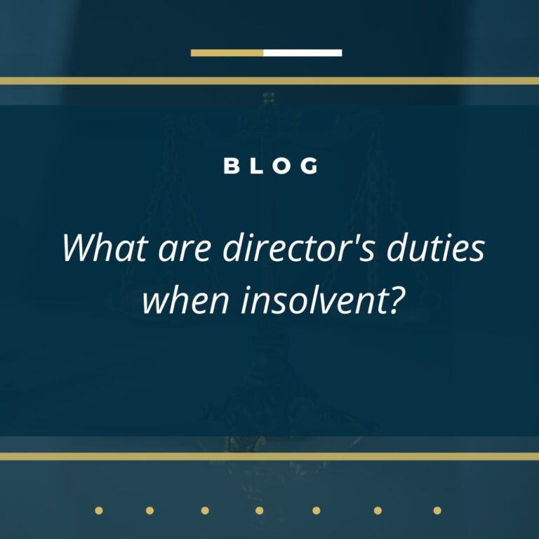 What are director’s duties when insolvent